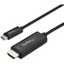 StarTech.com 2m / 6 ft USB C to HDMI Cable - USB 3.1 Type C to HDMI - 4K at 60Hz - Black - Eliminate clutter by connecting your USB to (Fleet Network)