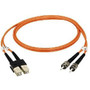 Black Box Fiber Optic Duplex Patch Cable - 49.2 ft Fiber Optic Network Cable - First End: 2 x SC Male - Second End: 2 x SC Male - (Fleet Network)