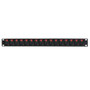 16-port 1/4" TRS female patch panel, 19 inch rackmount 1U (FN-PP-TRS-16)