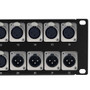 28-Port XLR Female + 4-port XLR Male patch panel, 19 inch rackmount 2U (FN-PP-XLR-28F4M)