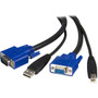 StarTech.com 10 ft 2-in-1 Universal USB KVM Cable - Video / USB cable - HD-15, 4 pin USB Type B (M) - 4 pin USB Type A, HD-15 - 10 - (Fleet Network)