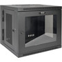 Tripp Lite SmartRack SRW10USG Rack Cabinet - For LAN Switch - 10U Rack Height - Wall Mountable - Black - Plexiglass - 9072 kg Maximum SRW10USG