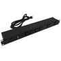Power strip with surge - horizontal rackmount, 6ft cord, front 6-out 5-15R (FN-1582H6A1SBK)