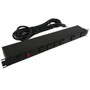 Power strip with surge - horizontal rackmount, 15ft cord, front 6-out 5-15R (FN-1582H6B1SBK)