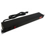 Power strip with surge protection - horizontal rackmount, 6ft 5-15P cord, rear 6-out 5-15R (FN-1583H6A1SBK)