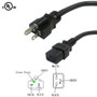 6ft Hospital Grade 5-20P to C19 Power Cable 12AWG SJT 125V 20A FN-PW-H131-06