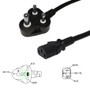 2m BS546 (South Africa) to C13 power cord H05VV-F 1.0 (6A 250V) (FN-PW-615-2M)