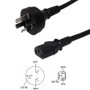 1m AS3112 (Australia) to C13 power cord H05VV-F 1.0 - 10A 250V (FN-PW-180-1M)