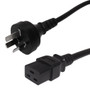 2m AS3112 (Australia) to C19 power cord H05VV-F 1.0 - 10A 250V (FN-PW-181-2M)