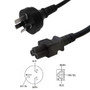 2m AS3112 (Australia) to C5 power cord H05VV-F 0.75 - 2.5A 250V (FN-PW-182-2M)