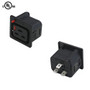 C19 Locking Receptacle 6.3mm Terminal, 1.5mm Panel Thickness - Black (FN-PW-SCL-C19)