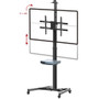 TV Cart with Shelf - Tilt, Pivot, Adjustable Height, VESA 600x400, Fits TV Sizes from 37 to 70 Inch (FN-MT-2500-BK)