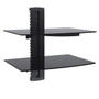 Media Player Dual Shelf Glass - Black FN-MT-112-BK