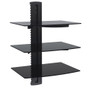 Media Player Triple Shelf, Glass - Black (FN-MT-113-BK)