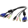 StarTech.com 10 ft 4-in-1 USB VGA KVM Cable with Audio and Microphone - 10ft (Fleet Network)
