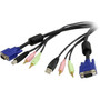 StarTechcom 10 ft 4-in-1 USB VGA KVM Cable with Audio and Microphone - 10ft USBVGA4N1A10