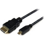 StarTechcom 3m High Speed HDMIreg Cable with Ethernet - HDMI to HDMI Micro - MM - 98 ft HDMI AV Cable for AudioVideo Device TV HDADMM3M