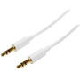 StarTech.com 2m White Slim 3.5mm Stereo Audio Cable - Male to Male - 6.6 ft Mini-phone Audio Cable for Audio Device, iPod, iPad, - 1 x (Fleet Network)