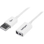 StarTechcom 3m White USB 20 Extension Cable A to A - MF - 98 ft USB Data Transfer Cable - First End 1 x Type A Male USB - Second USBEXTPAA3MW