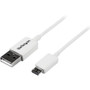 StarTech.com 0.5m White Micro USB Cable - A to Micro B - 1.6 ft USB Data Transfer Cable for Cellular Phone, Camera, Hard Drive, Tablet (Fleet Network)