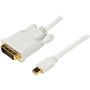 StarTech.com 6 ft Mini DisplayPort to DVI Adapter Converter Cable - Mini DP to DVI 1920x1200 - White - 6 ft DVI/Mini DisplayPort Video (Fleet Network)