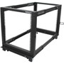 StarTechcom 12U Open Frame Server Rack - Adjustable Depth - 4-Post Data Rack - w CastersLevelersCable Management Hooks - Store and 4POSTRACK12U