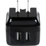 StarTech.com Dual Port USB Wall Charger - High Power (17 Watt / 3.4 Amp) - Travel Charger (International) - 120 V AC, 230 V AC Input - (USB2PACBK)