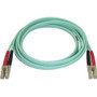 StarTech.com Aqua OM4 Duplex Multimode Fiber - 2m / 6 ft - 100 Gb - 50/125 - OM4 Fiber - LC to LC Fiber Patch Cable - 6.6 ft Fiber for (450FBLCLC2)