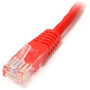 StarTechcom 6 ft Red Molded Cat5e UTP Patch Cable - Category 5e - 6 ft - 1 x RJ-45 Male - 1 x RJ-45 Male - Red M45PATCH6RD