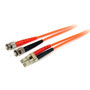 StarTech.com 1m Fiber Optic Cable - Multimode Duplex 62.5/125 - LSZH - LC/ST - OM1 - LC to ST Fiber Patch Cable - LC Male Network - ST (Fleet Network)