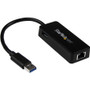 StarTech.com USB 3.0 Ethernet Adapter - USB 3.0 Network Adapter NIC with USB Port - USB to RJ45 - USB Passthrough (USB31000SPTB) - Add (Fleet Network)