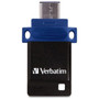 Verbatim USB-C Store n Go Dual USB Flash Drive - 64 GB - USB Type C USB 30 - Blue - Lifetime Warranty - TAA Compliant 99155