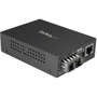 StarTechcom Singlemode SM SC Fiber Media Converter for 101001000 Network - 10km - Gigabit Ethernet - 1310nm - w Auto Negotiation MCMGBSCSM10
