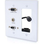 C2G Decorative Dual Gang VGA 35mm Audio and HDMI Wall Plate White - 2-gang - White - Aluminum Polyvinyl Chloride PVC - 1 x HDMI - 39877