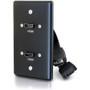 C2G Single Gang Wall Plate with Dual HDMI Pigtails Black - 1-gang - Black - Aluminum - 2 x HDMI Port(s) (Fleet Network)