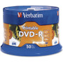 Verbatim DVR-R 4.7GB 16X White Inkjet Printable with Branded Hub - 50pk Spindle - Inkjet Printable (Fleet Network)
