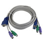 10ft KVM Cable, PS2 Male to Male Mouse/Keyboard, VGA Male to Female (FN-KVM-100-10)