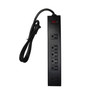 6 Outlet Power Strip - 3ft Cord Down Angle Plug Metal Housing - Black FN-PB-020-BK