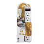 6 Outlet Power Strip (1.5ft cord, down angle plug) - White (FN-PB-009-WH)