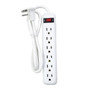 6 Outlet Power Strip - 3ft Cord Down Angle Plug - White FN-PB-010-WH