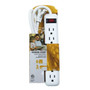 6 Outlet Power Strip - 3ft Cord Down Angle Plug - White FN-PB-010-WH