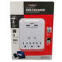 3 Outlet Power Tap - 950J Surge protection 2 Fast Charge USB Port - White FN-PB-137-WH