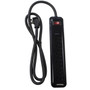 6 outlet Surge Protector - 1000J 4ft Cord Down Angle Plug - Black FN-PB-164-BK