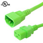 2ft IEC C14 to IEC C19 Power Cable 14AWG SJT (250V 15A) - Green (FN-PW-120-02GN)