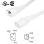 1ft IEC C13 to IEC C14 Power Cable - 14AWG SJT - White (FN-PW-100C-01WH)