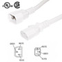 10ft IEC C13 to IEC C14 Power Cable - 14AWG SJT - White FN-PW-100C-10WH