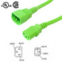 12ft IEC C13 to IEC C14 Power Cable - 14AWG SJT - Green FN-PW-100C-12GN