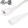 12ft IEC C13 to IEC C14 Power Cable - 14AWG SJT - White (FN-PW-100C-12WH)