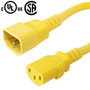 12ft IEC C13 to IEC C14 Power Cable - 14AWG SJT - Yellow (FN-PW-100C-12YL)