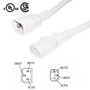 15ft IEC C13 to IEC C14 Power Cable - 14AWG SJT - White (FN-PW-100C-15WH)